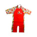 A Red Wetsuits from Splash About in size 12-18M for neutral. (Front View)