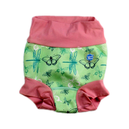 A Green Swim Diapers from Splash About in size 6-12M for girl. (Front View)