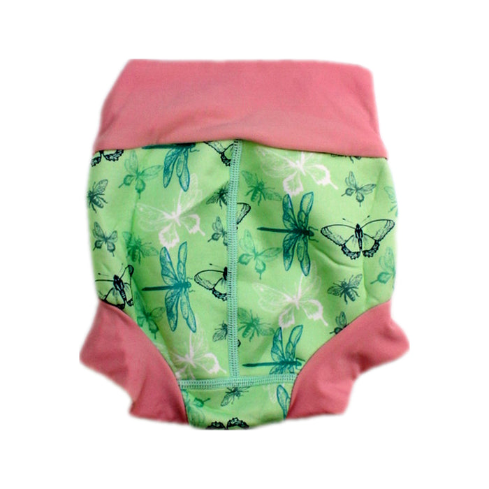A Green Swim Diapers from Splash About in size 6-12M for girl. (Back View)