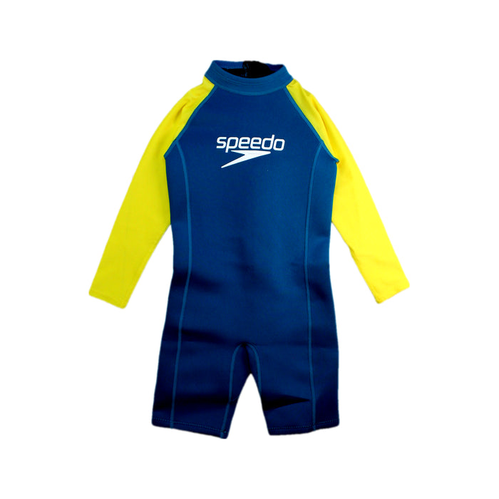 A Blue Wetsuits from Speedo in size 4T for neutral. (Front View)
