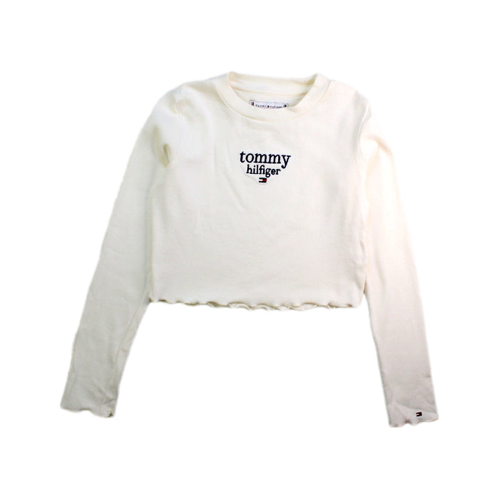A Ivory Long Sleeve Tops from Tommy Hilfiger in size 4T for girl. (Front View)