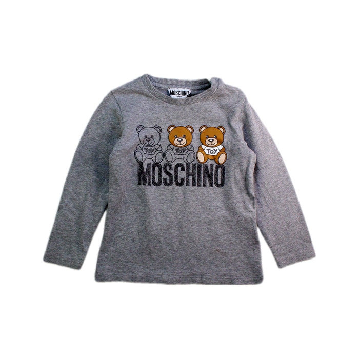 A Grey Long Sleeve Tops from Moschino in size 2T for boy. (Front View)