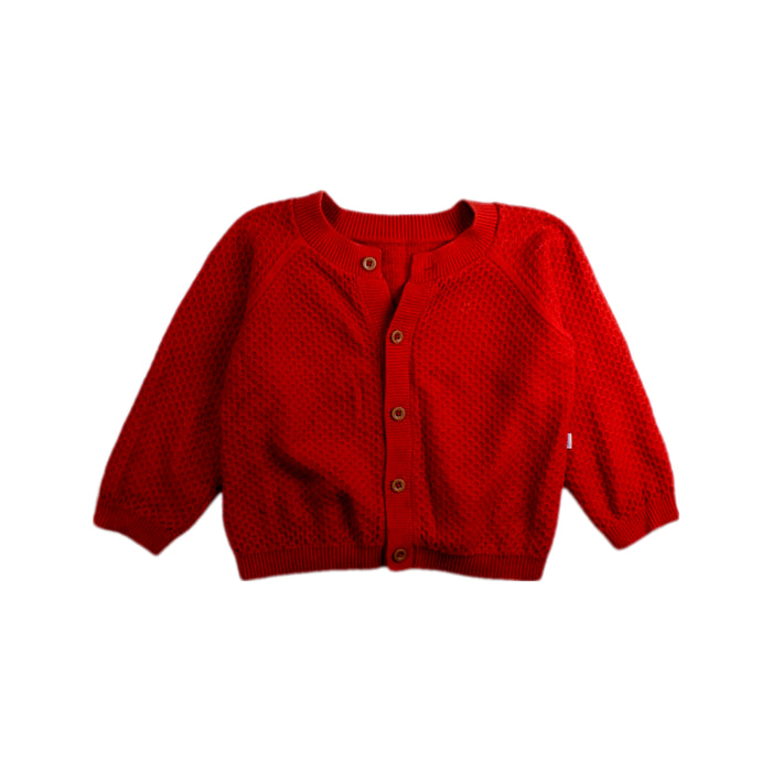 A Red Cardigans from Petit Bateau in size 12-18M for girl. (Front View)