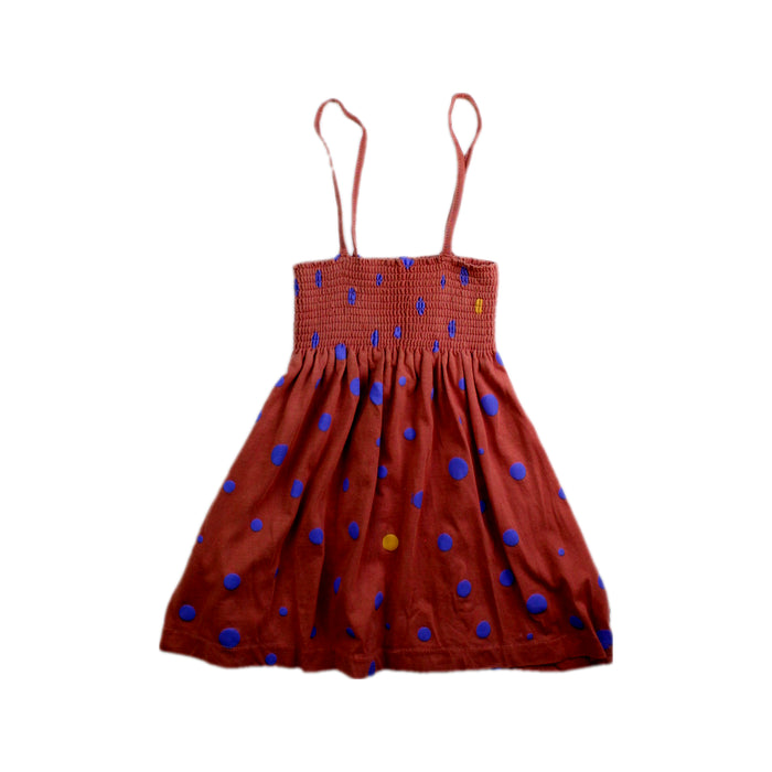 A Red Sleeveless Dresses from Oeuf in size 18-24M for girl. (Front View)