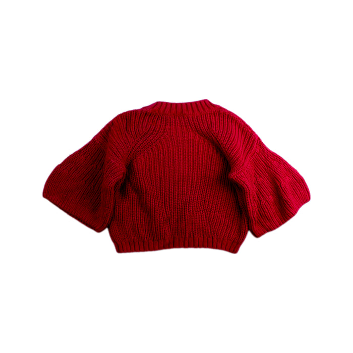 A Red Knit Sweaters from Il Gufo in size 3T for girl. (Back View)