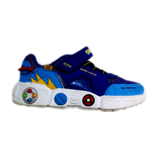 A Blue Sneakers from Skechers in size 4T for boy. (Front View)