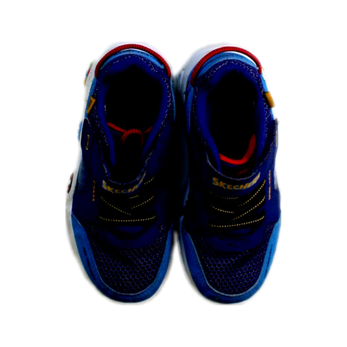 A Blue Sneakers from Skechers in size 4T for boy. (Back View)