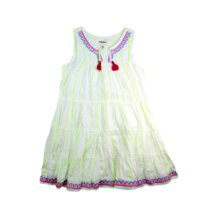 A White Sleeveless Dresses from Hatley in size 7Y for girl. (Front View)