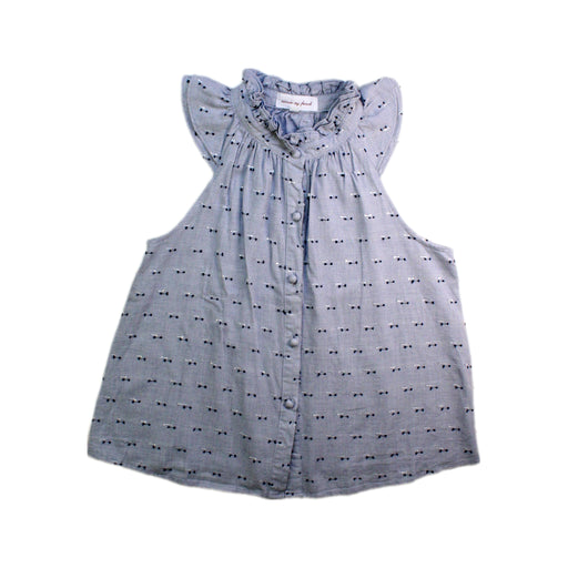 A Blue Sleeveless Shirts from Excuse My French in size 8Y for girl. (Front View)