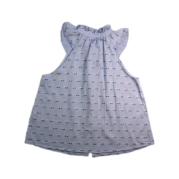 A Blue Sleeveless Shirts from Excuse My French in size 8Y for girl. (Back View)