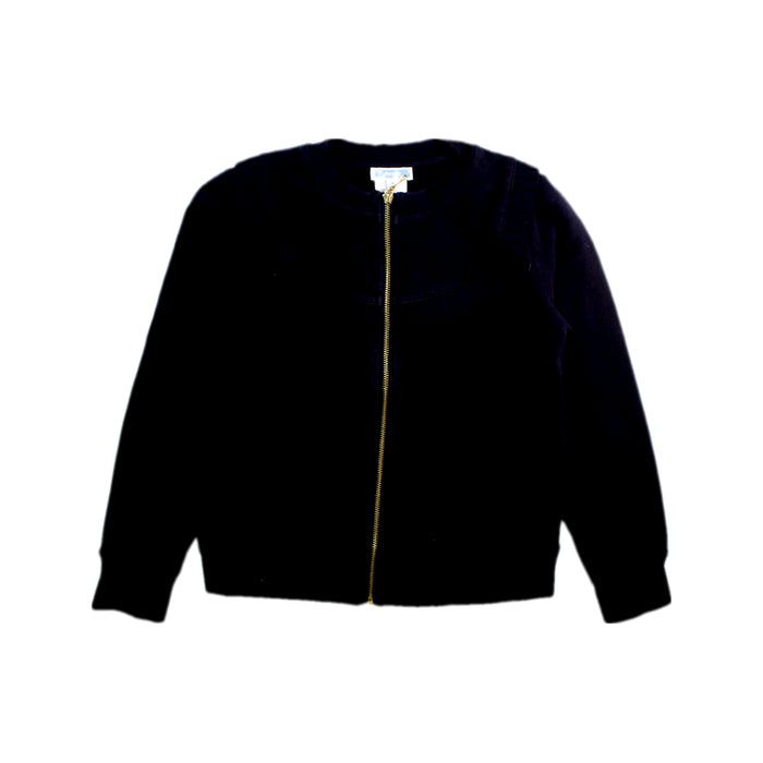 A Navy Zippered Sweatshirts from Jacadi in size 8Y for girl. (Front View)