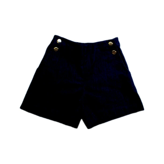 A Navy Shorts from Jacadi in size 6T for girl. (Front View)