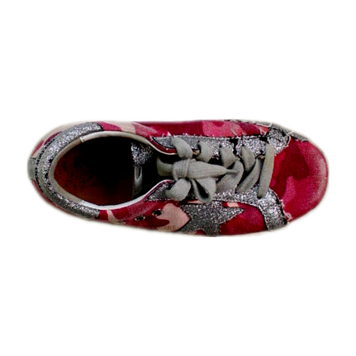 A Red Sneakers from Golden Goose in size 5T for girl. (Front View)