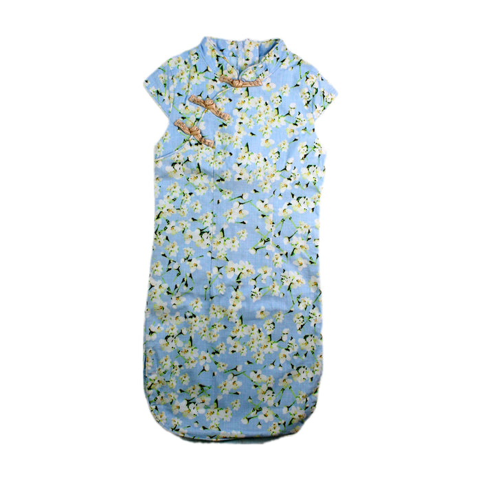A Blue Short Sleeve Dresses from bloomB in size 3T for girl. (Front View)