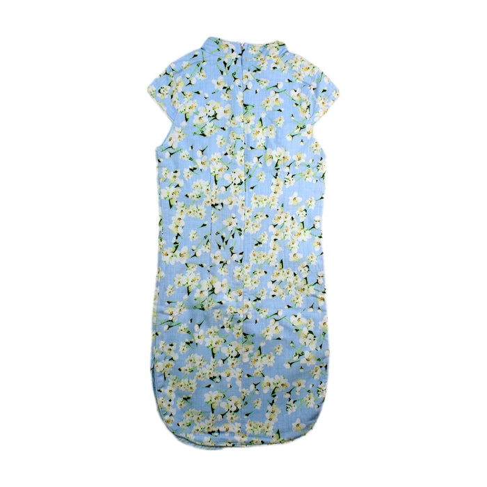 A Blue Short Sleeve Dresses from bloomB in size 3T for girl. (Back View)