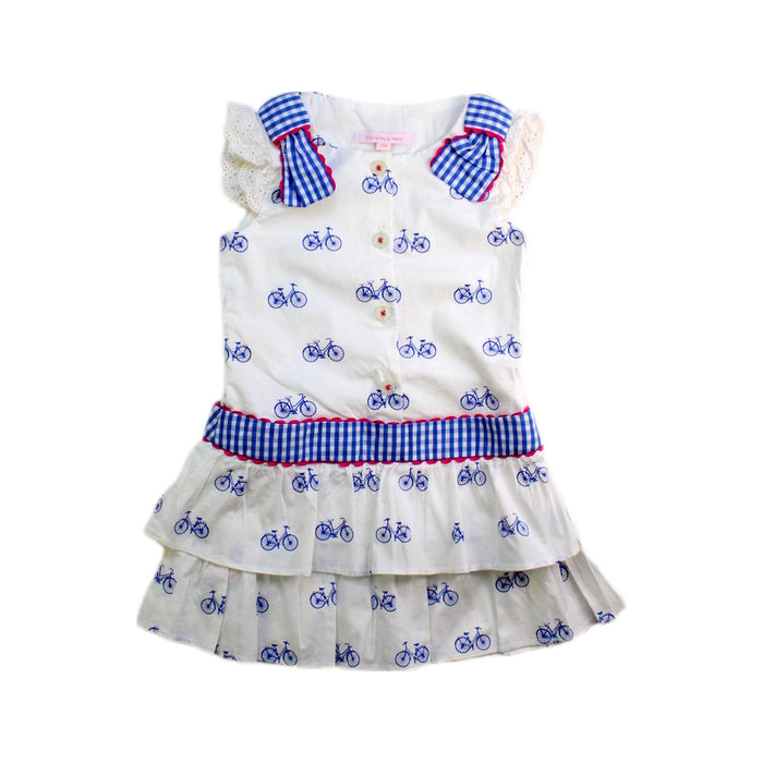 A White Short Sleeve Dresses from Nicholas & Bears in size 12-18M for girl. (Front View)