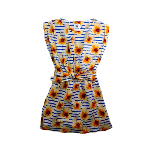 A Blue Sleeveless Dresses from By the Sea in size 2T for girl. (Front View)