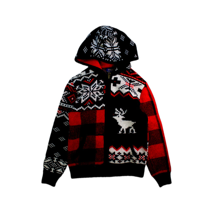 A Red Hooded Sweatshirts from Polo Ralph Lauren in size 7Y for boy. (Front View)