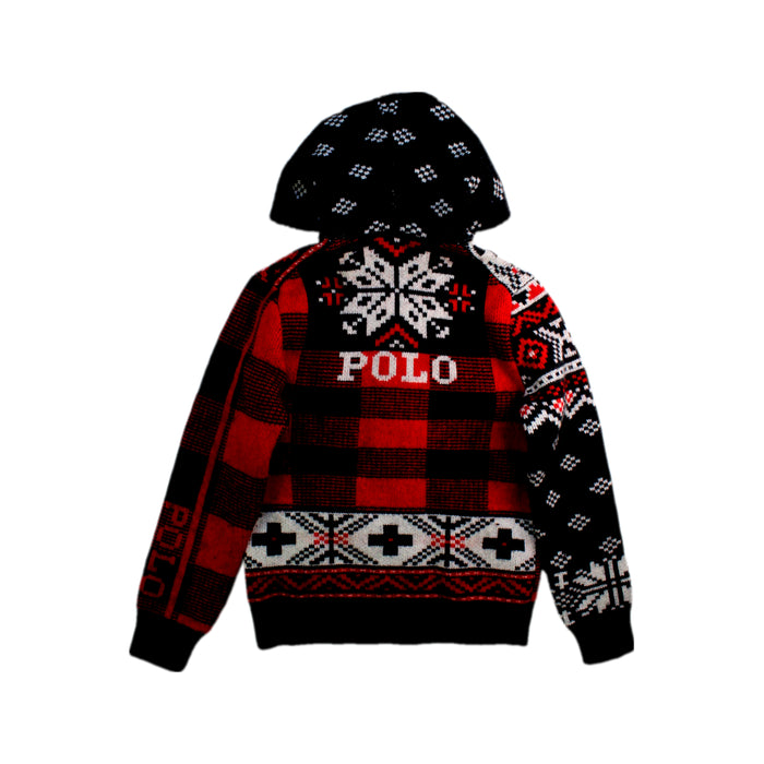 A Red Hooded Sweatshirts from Polo Ralph Lauren in size 7Y for boy. (Back View)