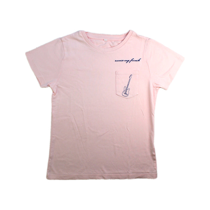 A Pink Short Sleeve T Shirts from Excuse My French in size 8Y for girl. (Front View)