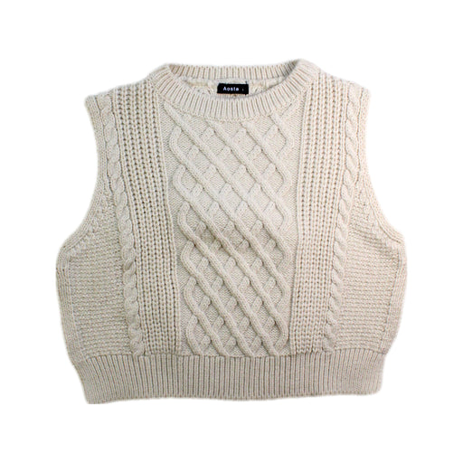 A Beige Sweater Vests from Aosta in size 2T for girl. (Front View)