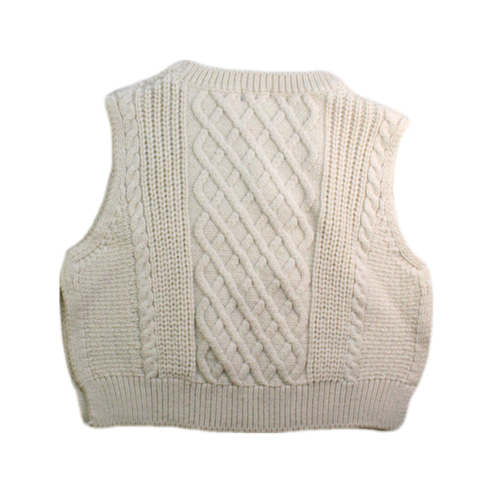 A Beige Sweater Vests from Aosta in size 2T for girl. (Back View)