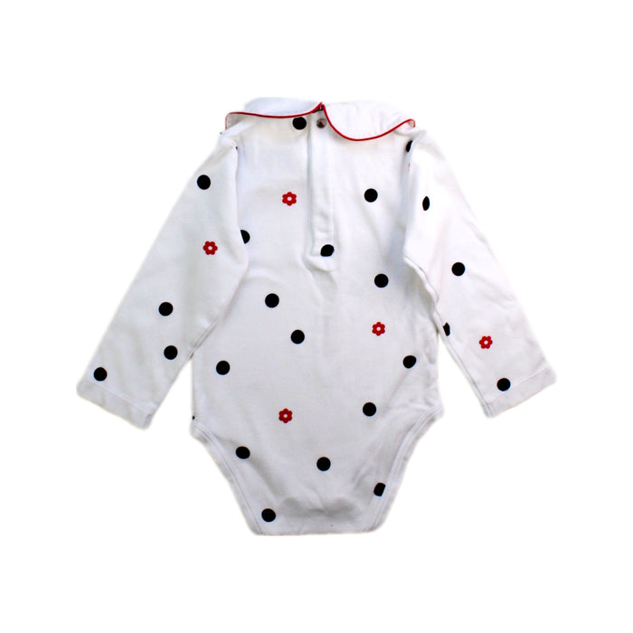 A White Long Sleeve Bodysuits from Jacadi in size 12-18M for girl. (Back View)