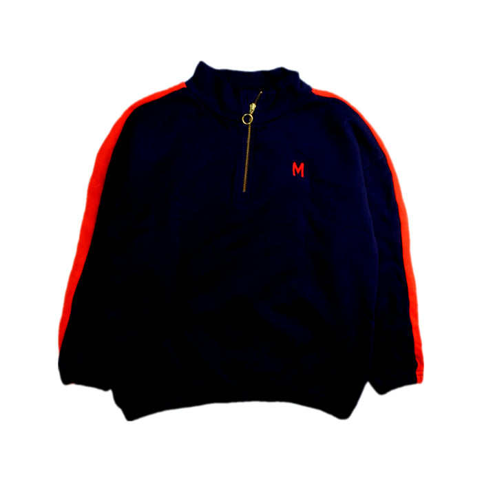 A Navy Zippered Sweatshirts from Mini Rodini in size 7Y for neutral. (Front View)