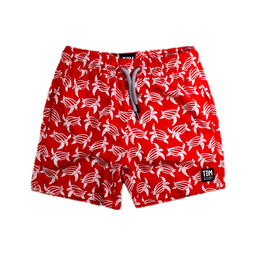 A Red Swim Shorts from Tom & Teddy in size 5T for boy. (Front View)