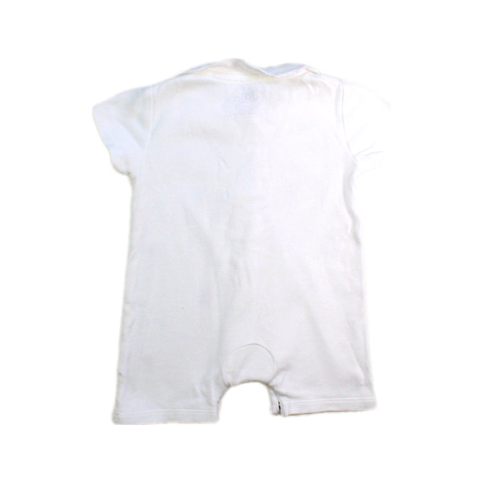A White Short Sleeve Rompers from Jojo Maman Bébé in size 0-3M for girl. (Back View)