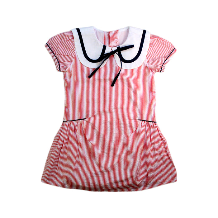 A Red Short Sleeve Dresses from La Coqueta in size 4T for girl. (Front View)