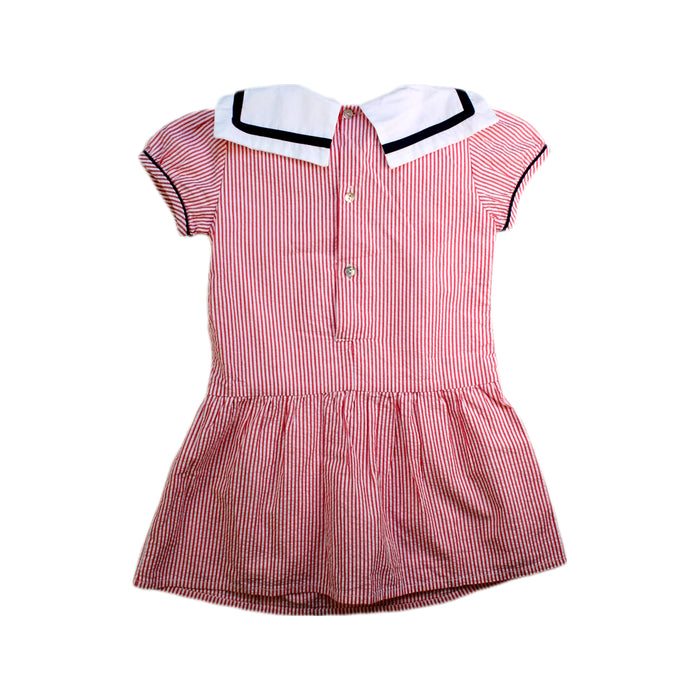 A Red Short Sleeve Dresses from La Coqueta in size 4T for girl. (Back View)