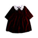 A Burgundy Long Sleeve Dresses from La Coqueta in size 4T for girl. (Front View)
