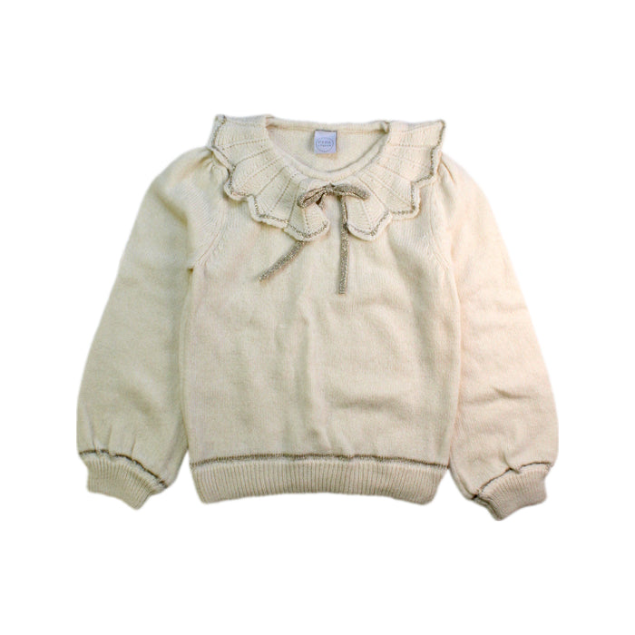 A Ivory Knit Sweaters from Pepa London in size 6T for girl. (Front View)