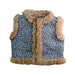 A Blue Outerwear Vests from Bonpoint in size 3T for girl. (Front View)