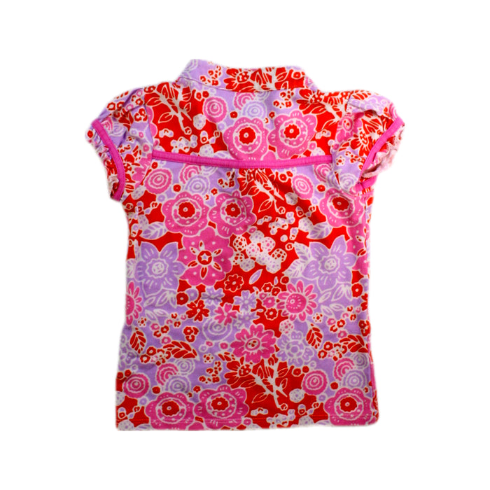 A Red Short Sleeve Polos from Shanghai Tang in size 2T for girl. (Back View)