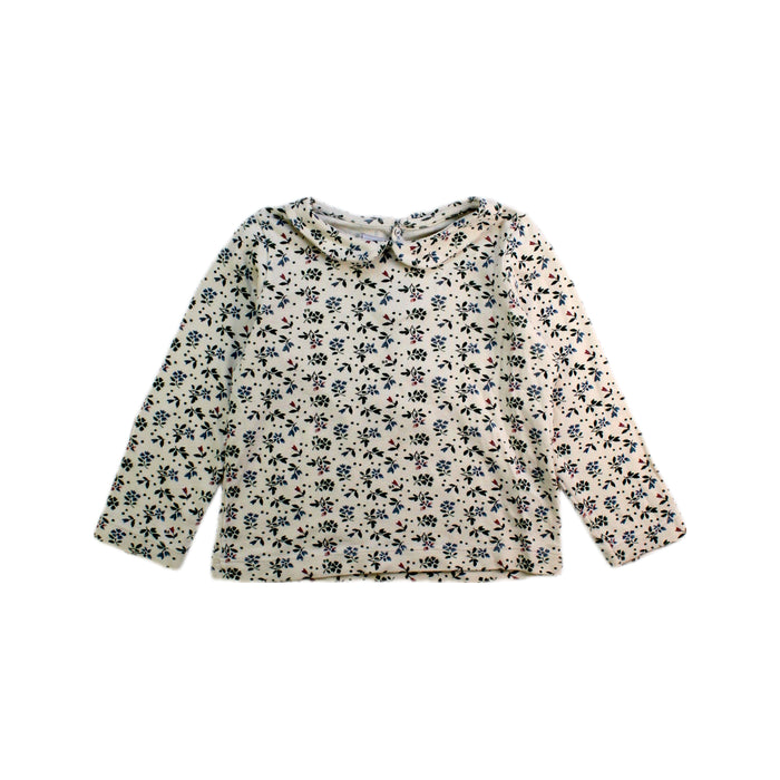 A White Long Sleeve Tops from Petit Bateau in size 3T for girl. (Front View)