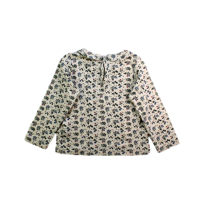 A White Long Sleeve Tops from Petit Bateau in size 3T for girl. (Back View)