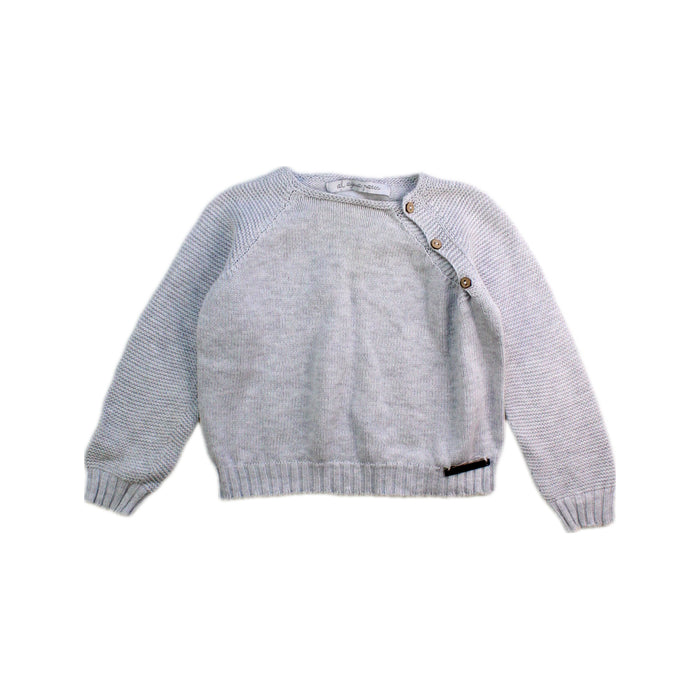A Grey Knit Sweaters from Al agua patos in size 6-12M for boy. (Front View)