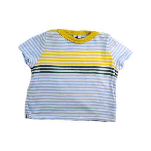 A Blue Short Sleeve Tops from Petit Bateau in size 6-12M for boy. (Front View)