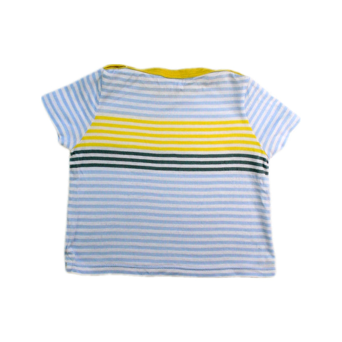 A Blue Short Sleeve Tops from Petit Bateau in size 6-12M for boy. (Back View)