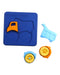 A Blue Cars Trucks Trains & Remote Control from Green Toys in size 12-18M for boy. (Back View)