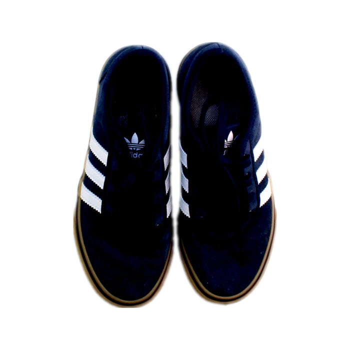 A Navy Sneakers from Adidas in size 11Y for boy. (Back View)