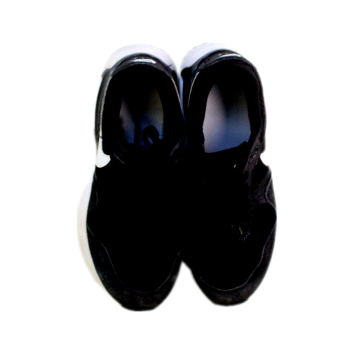 A Black Sneakers from Nike in size 12Y for boy. (Back View)
