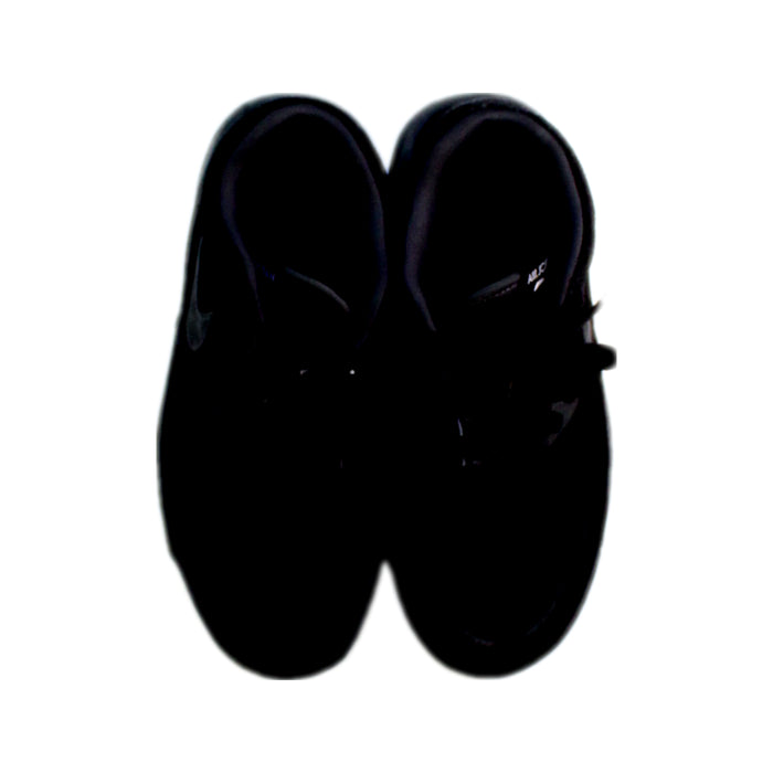 A Black Sneakers from Air Jordan in size 12Y for boy. (Back View)