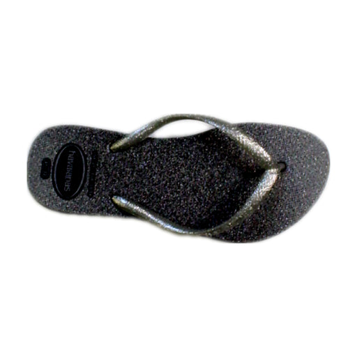 A Black Flip Flops from Havaianas in size 7Y for girl. (Front View)