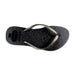 A Black Flip Flops from Havaianas in size 7Y for girl. (Front View)