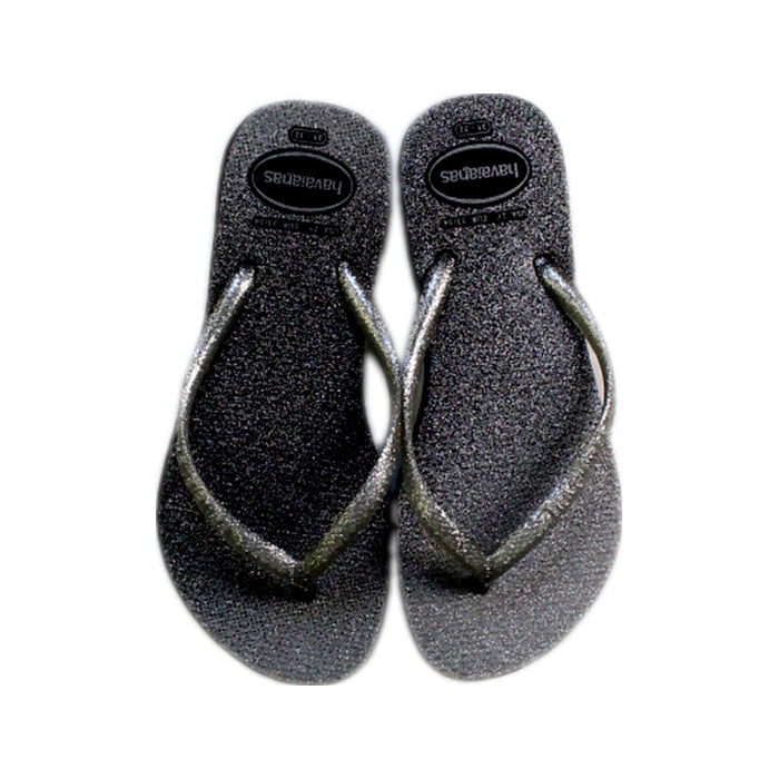 A Black Flip Flops from Havaianas in size 7Y for girl. (Back View)