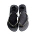 A Black Flip Flops from Havaianas in size 7Y for girl. (Back View)