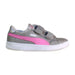 A Silver Sneakers from Puma in size 7Y for girl. (Front View)
